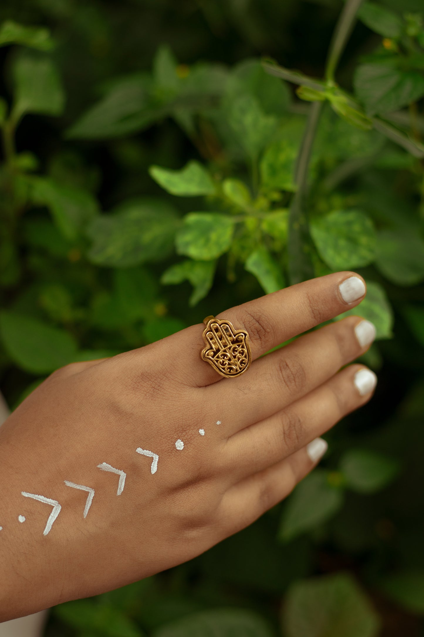 Hamsa Adjustable Ring