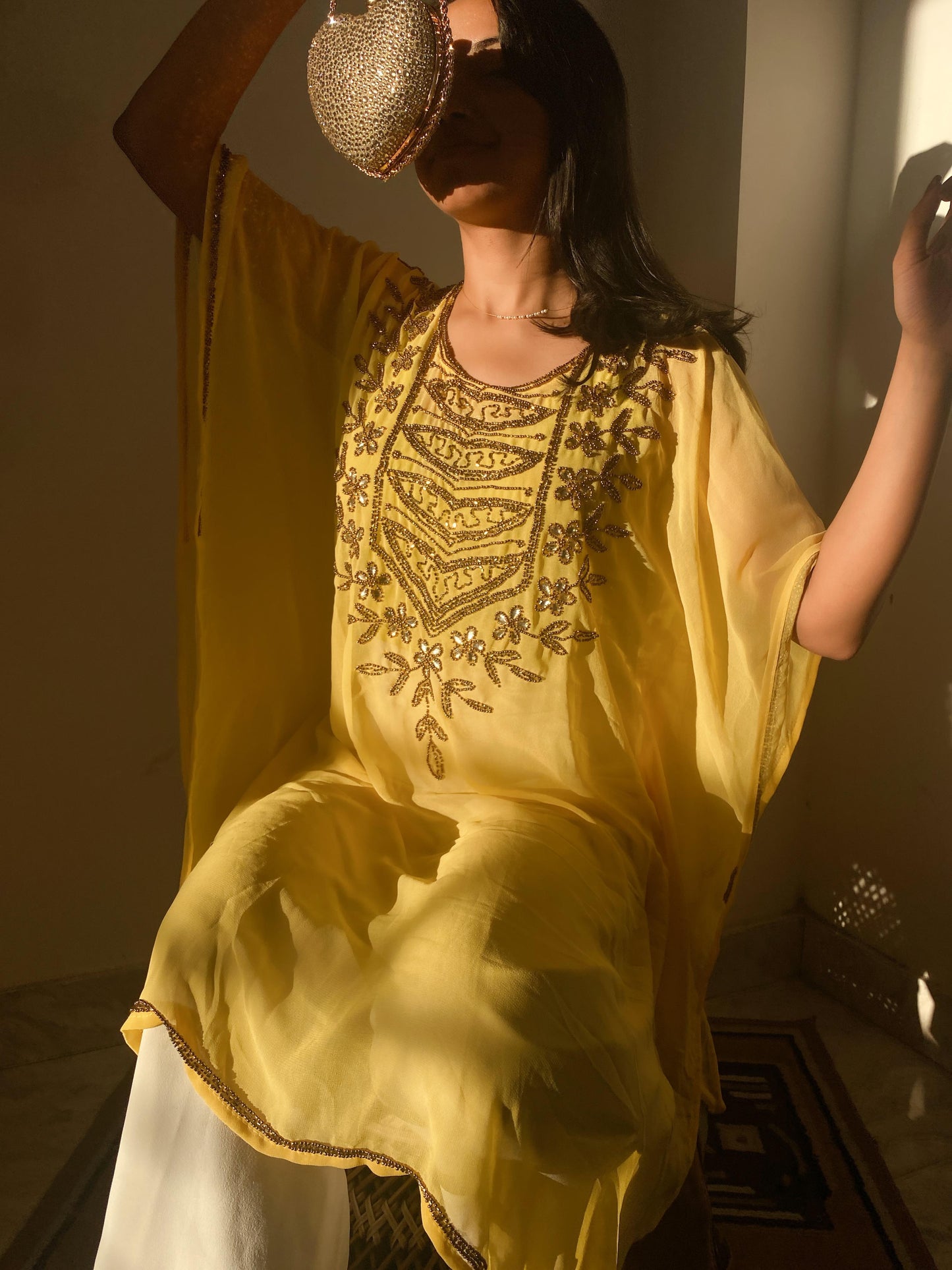 Fariha Embroidered Short Kaftan