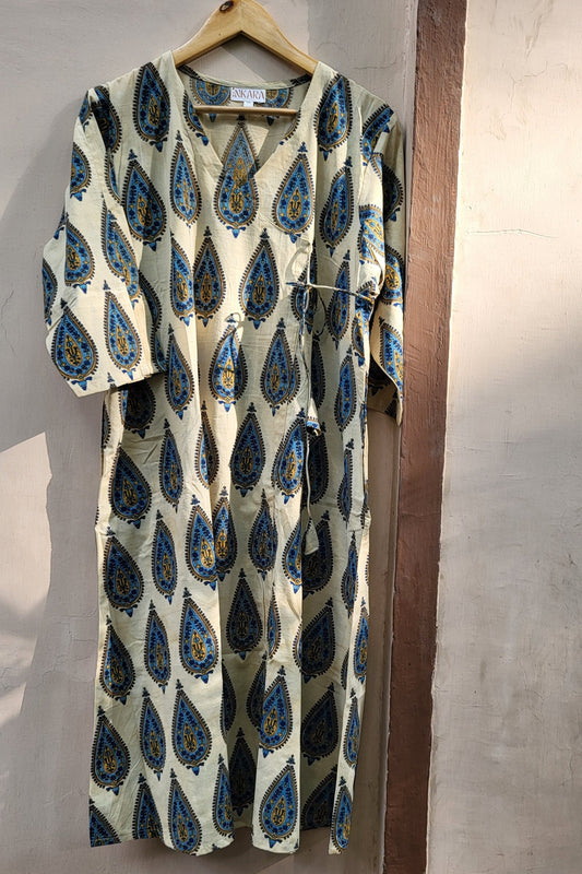 Kashi Bagru Angrakha Style Long Kurta