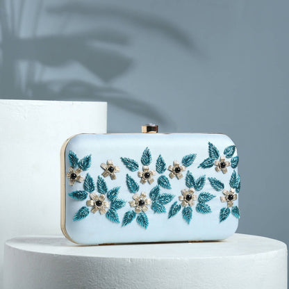 Grey Leaf Clutch Bag: Subtle Elegance