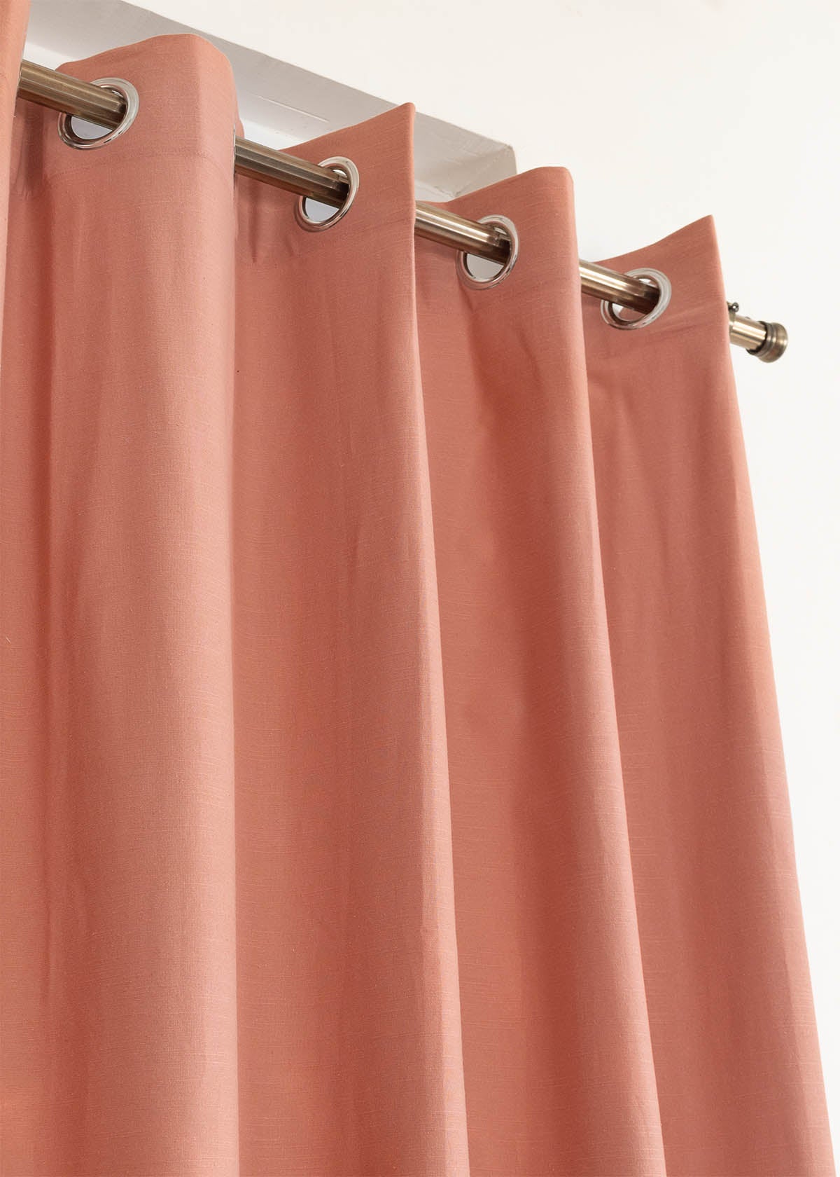 Room Darkening - Solid Rust Cotton Curtain