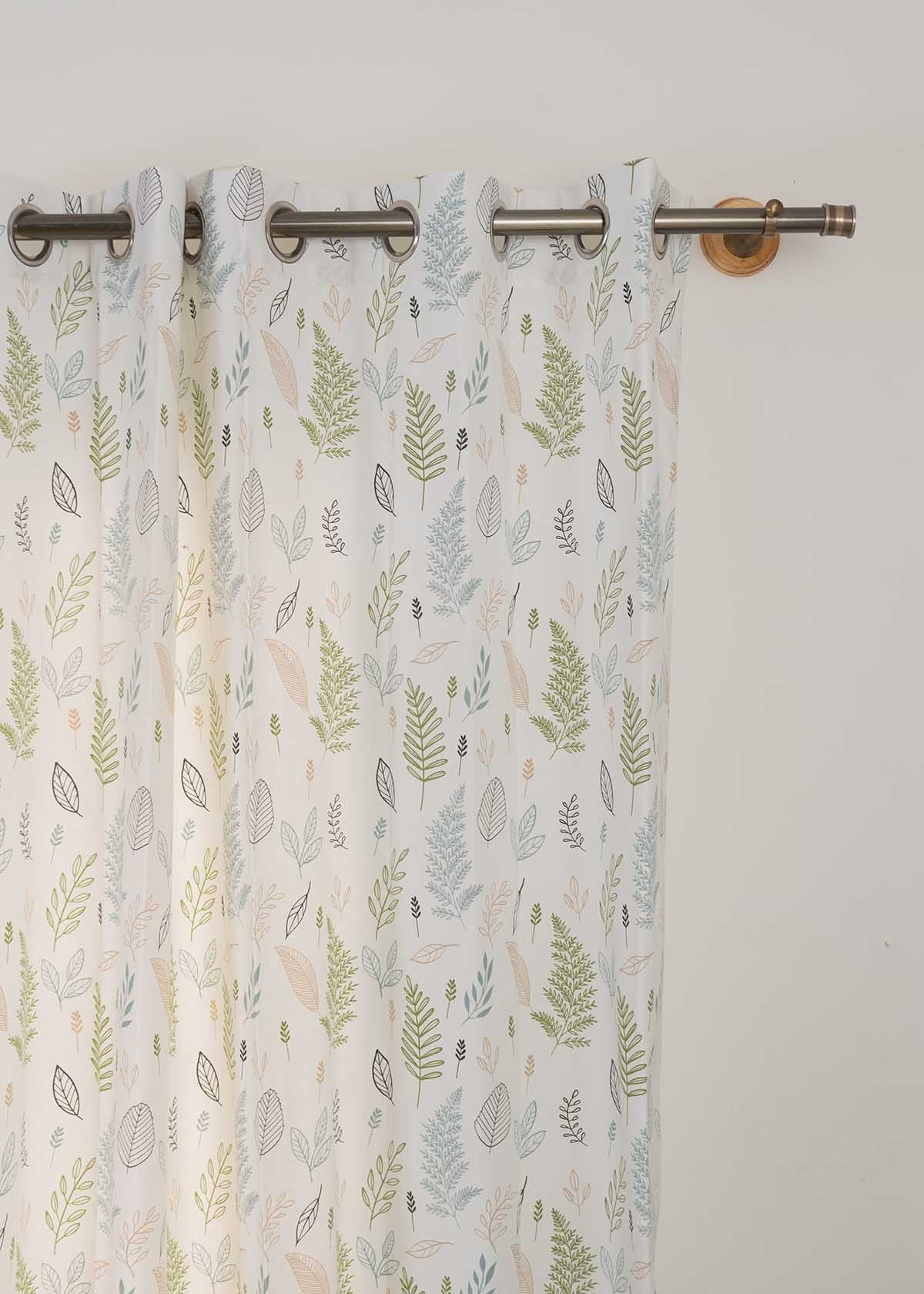 Room Darkening - Rustling Green Leaves Cotton Curtain