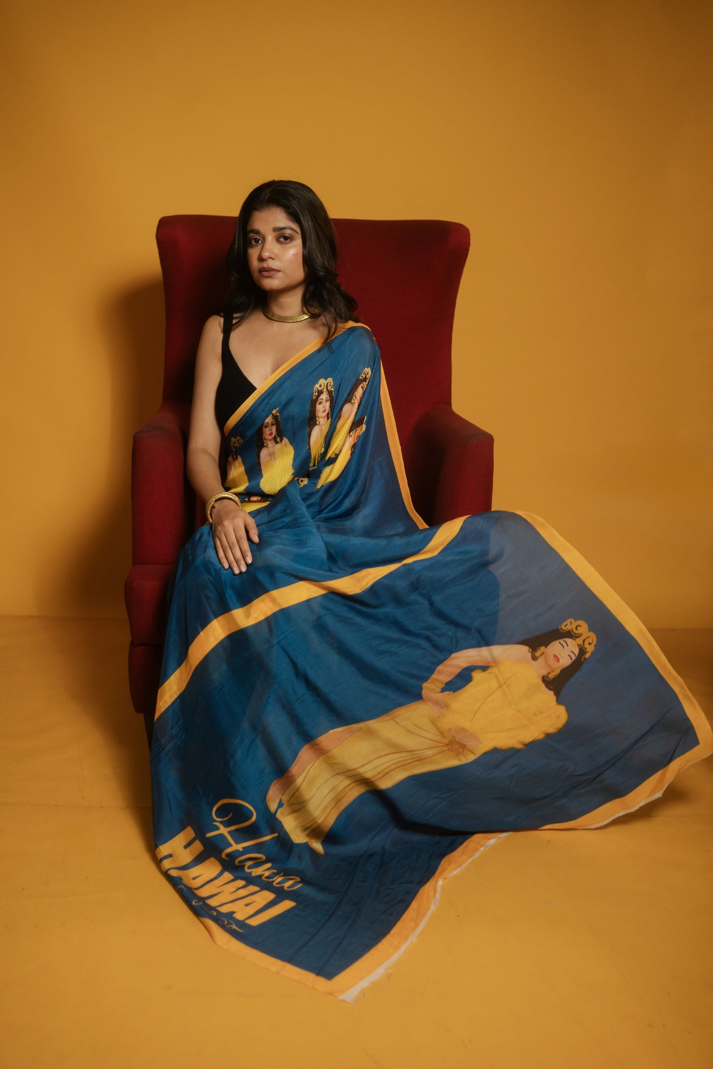 Hawa Hawai Blue Silk Saree