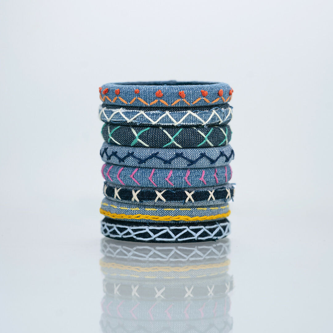 Grace Denim Bangle Set