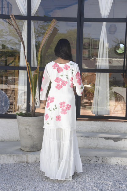 Dogwood Sharara Set in White