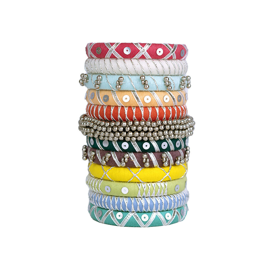 Maya Multicolor With Ghungroo Bangle Set