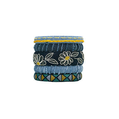 Daisy Denim Bangle Set