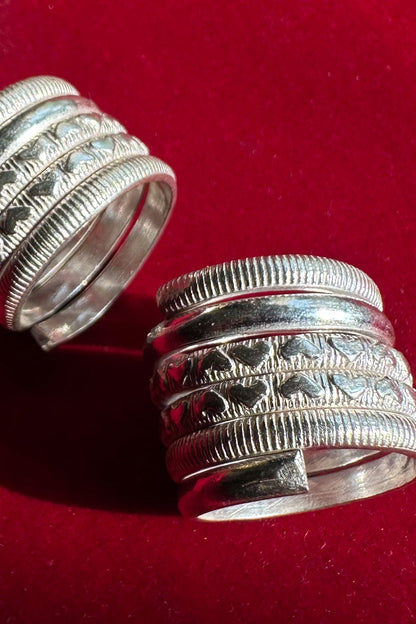 Spiral Ring With Hearts