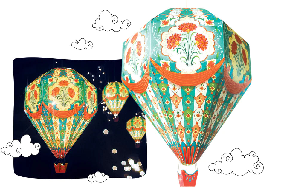 Blue Hot Air Balloon DIY Paper Lamp Shade