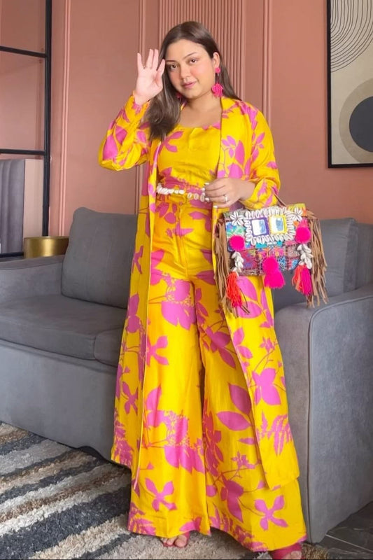 Haldi Pink Set With Intricate Shell Work