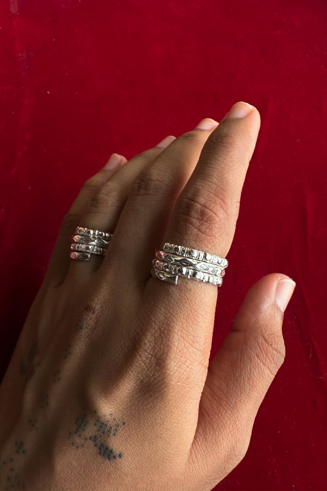 Silver Hammer Spiral Ring