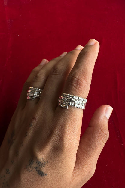 Silver Hammer Spiral Ring