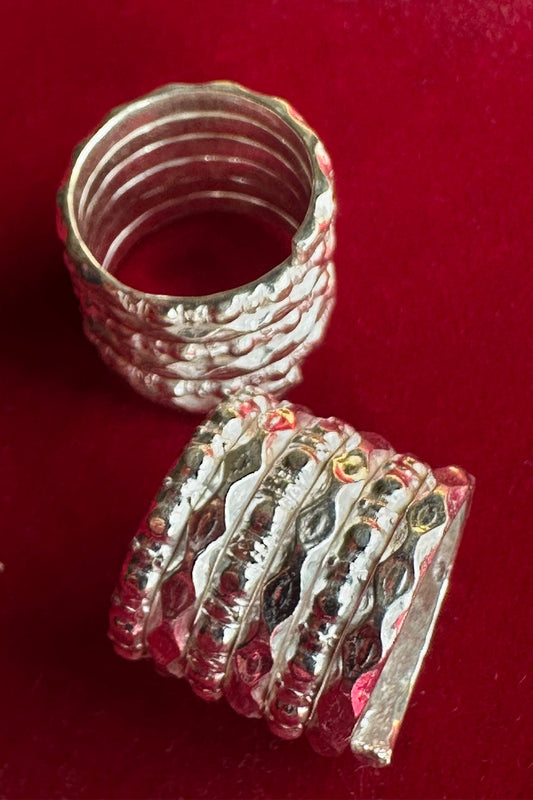 Silver Hammer Spiral Ring