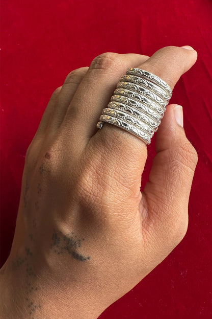 Silver Surya Spiral Ring