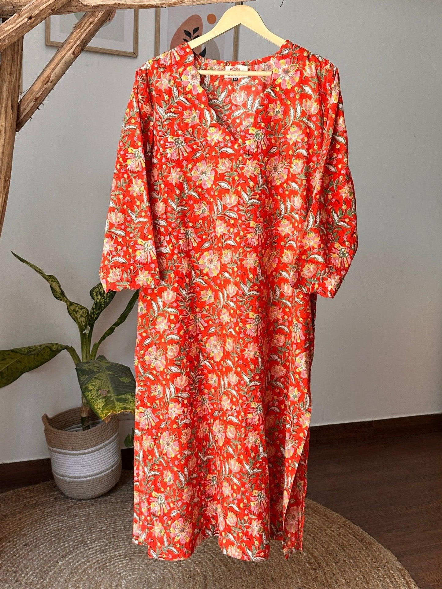 Summer Orange Long Kurta