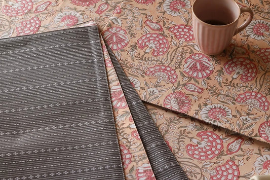 Blushing Meadows Wipeable & Reversible Cotton Placemats
