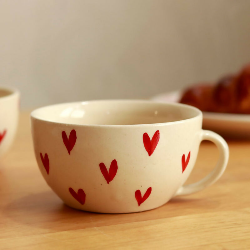 Heart Cappucino Mug (Set Of 2)