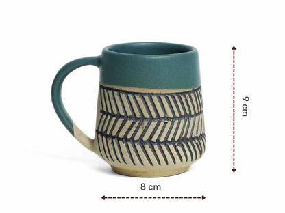 Earthy Matte Chevron Mug- Set of 2