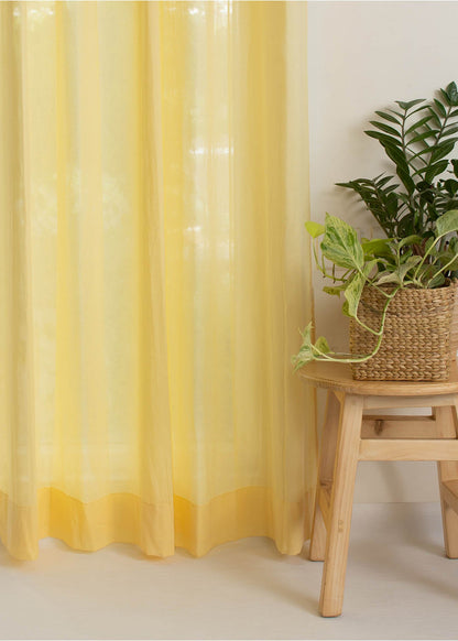 Light Filtering - Solid Turmeric Sheer Cotton Curtain