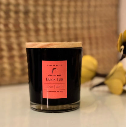 Black Tea Soy Wax Candle With Hempseed Oil