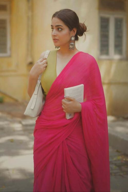 Pink Tara Handloom Mul Cotton Saree