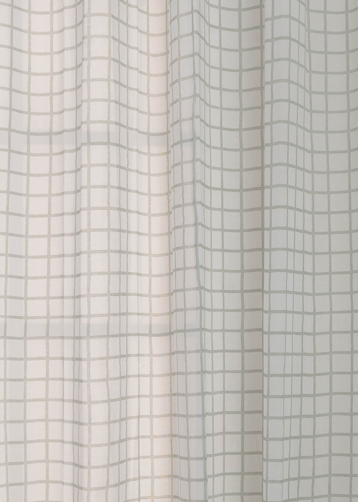 Light Filtering - Uneven Checks Cotton Sheer Curtain