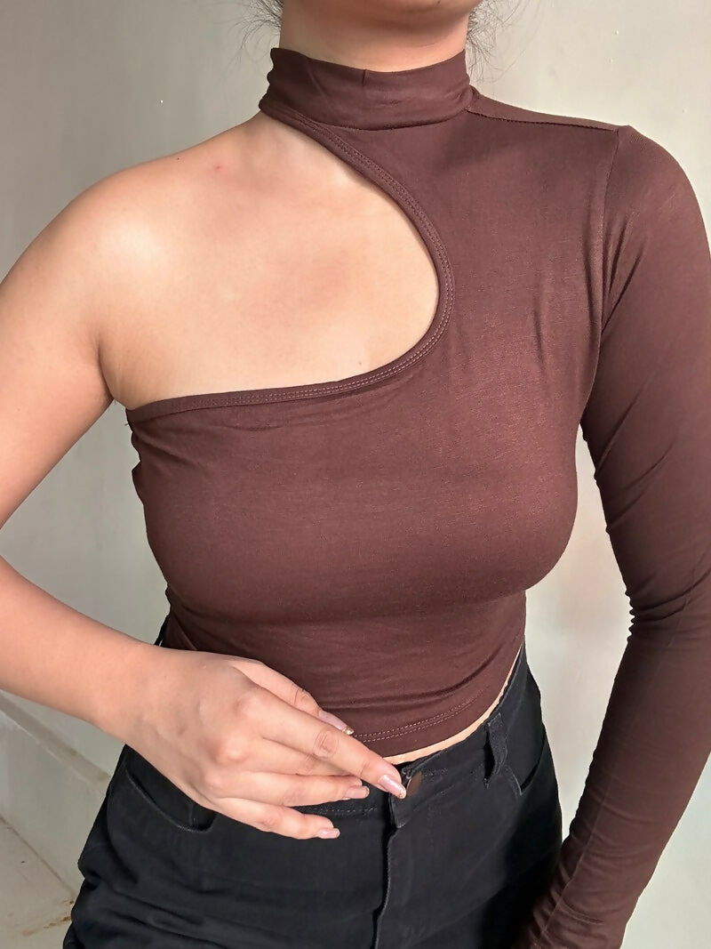 Side Brown Cutout Top