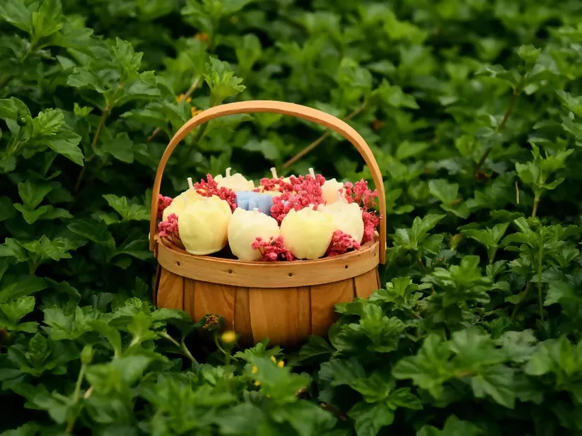 Scented Candles Basket Bouquet Round