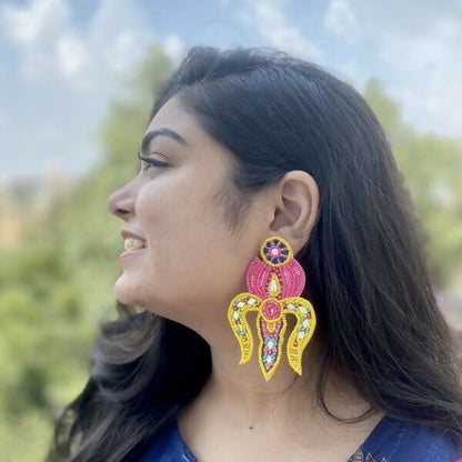 Trishul Handmade Beaded Earrings