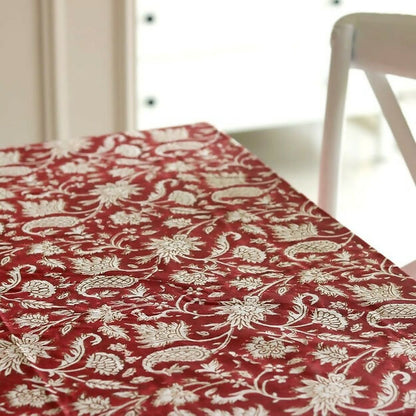 All Over Red Wipeable & Anti-slip Tablecover - ROUND