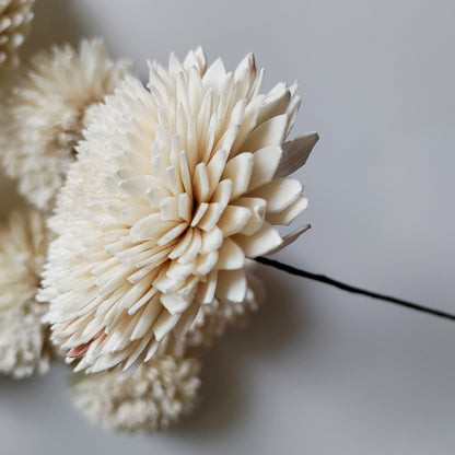 White Wedding Bunch (40 Flowers, Wire Stem included)