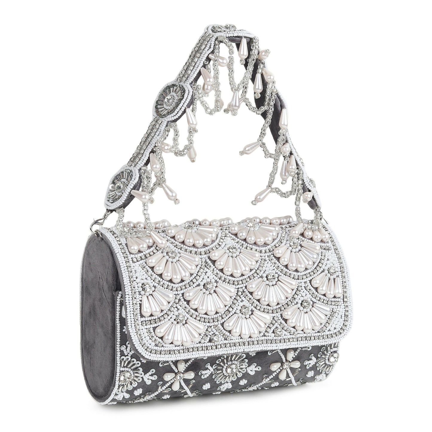 Pearl Accent Flap Bag