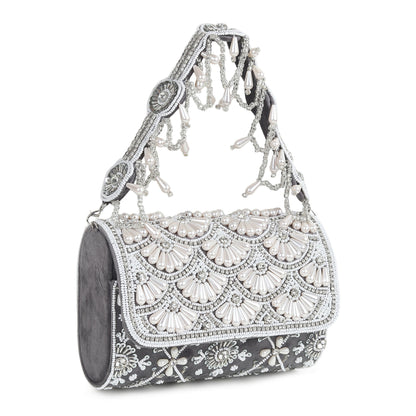 Pearl Accent Flap Bag