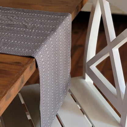 Woven Winter Grey Wipeable & Anti-skid Table Runner