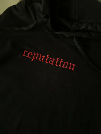 Reputation Black Embroidered Hoodie