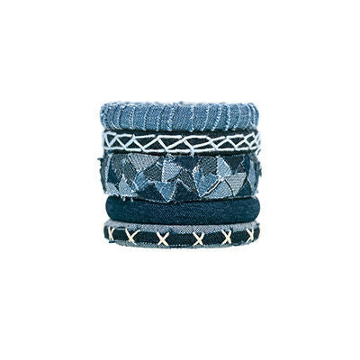 Shadowy Denim Bangle Set