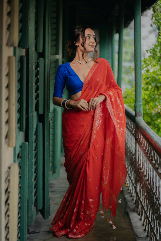 Kumkumi Zari Saree