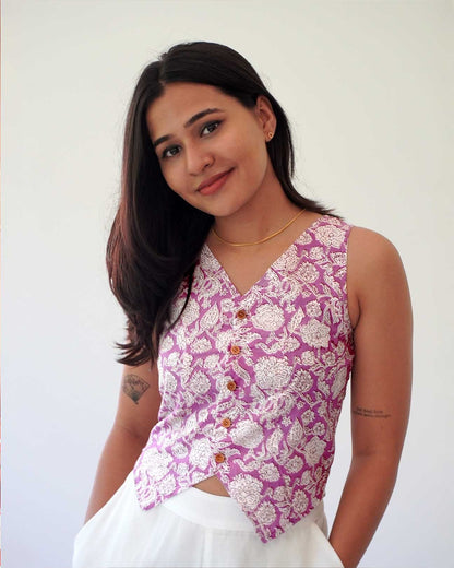 Wisteria Cotton Waistcoat