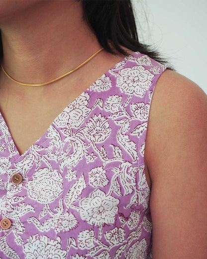 Wisteria Cotton Waistcoat