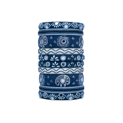 Brahmaputra White Embroidery Bangle Set