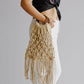 Hand-Knotted Fringe Handbag With Detachable Pouch