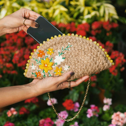 Bloom Half Moon Clutch Bag