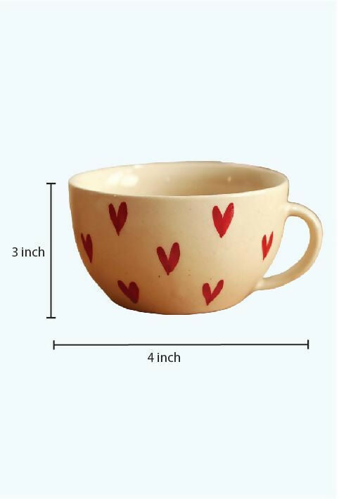 Heart Cappucino Mug (Set Of 2)