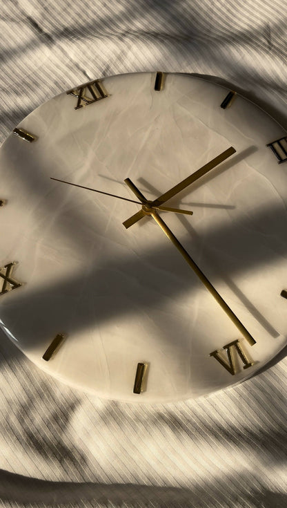 White Marble Clock