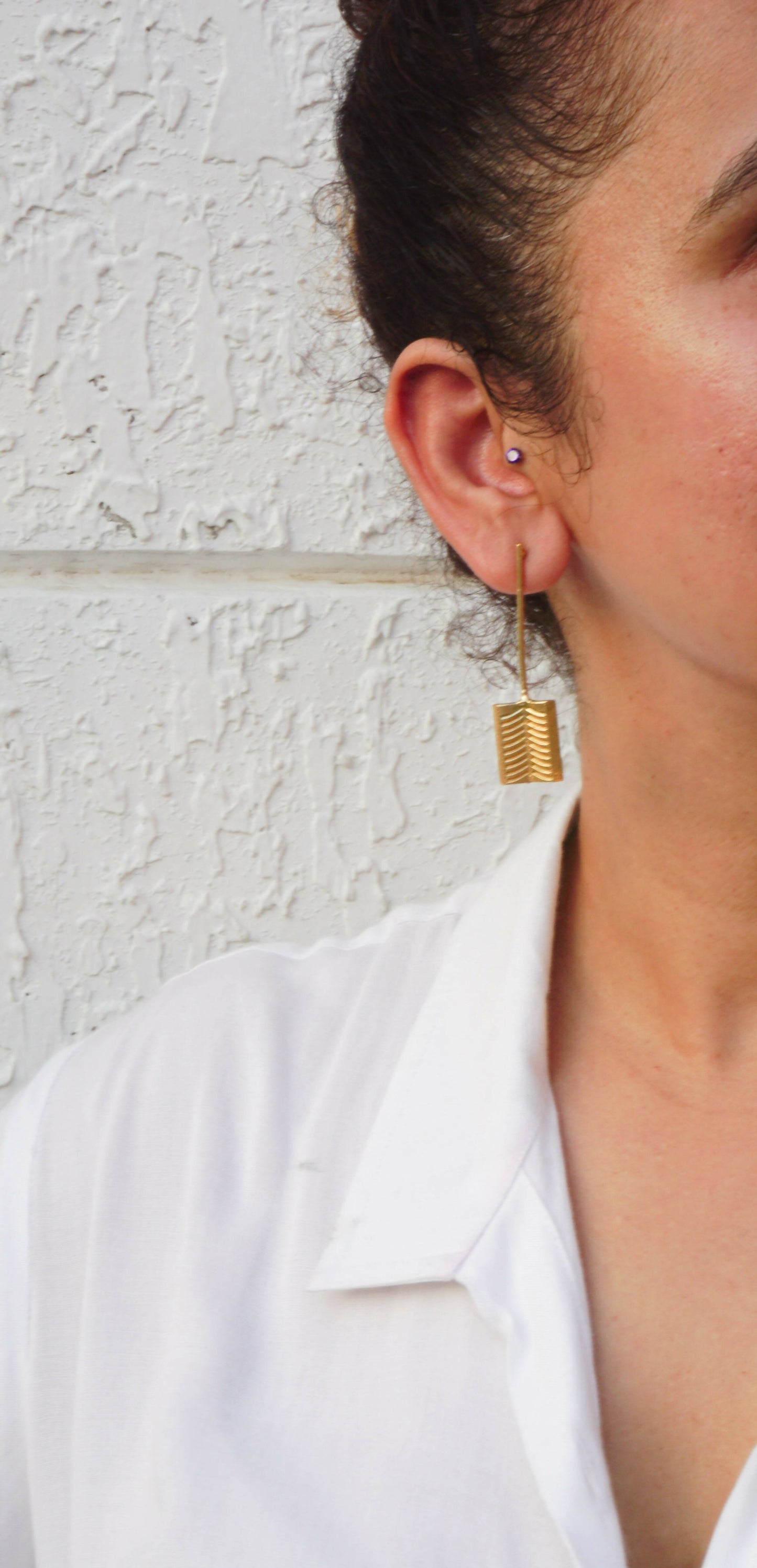 Golden Palindrome Earrings