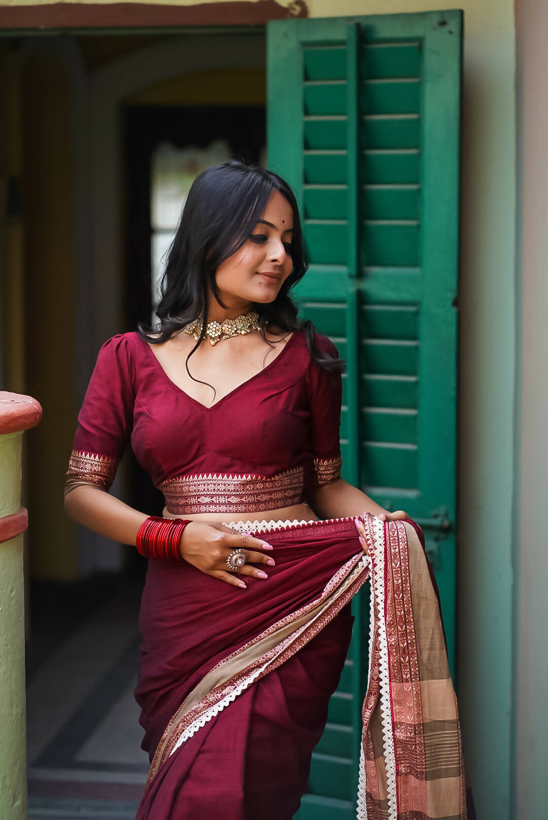 Joyful Maroon Blouse