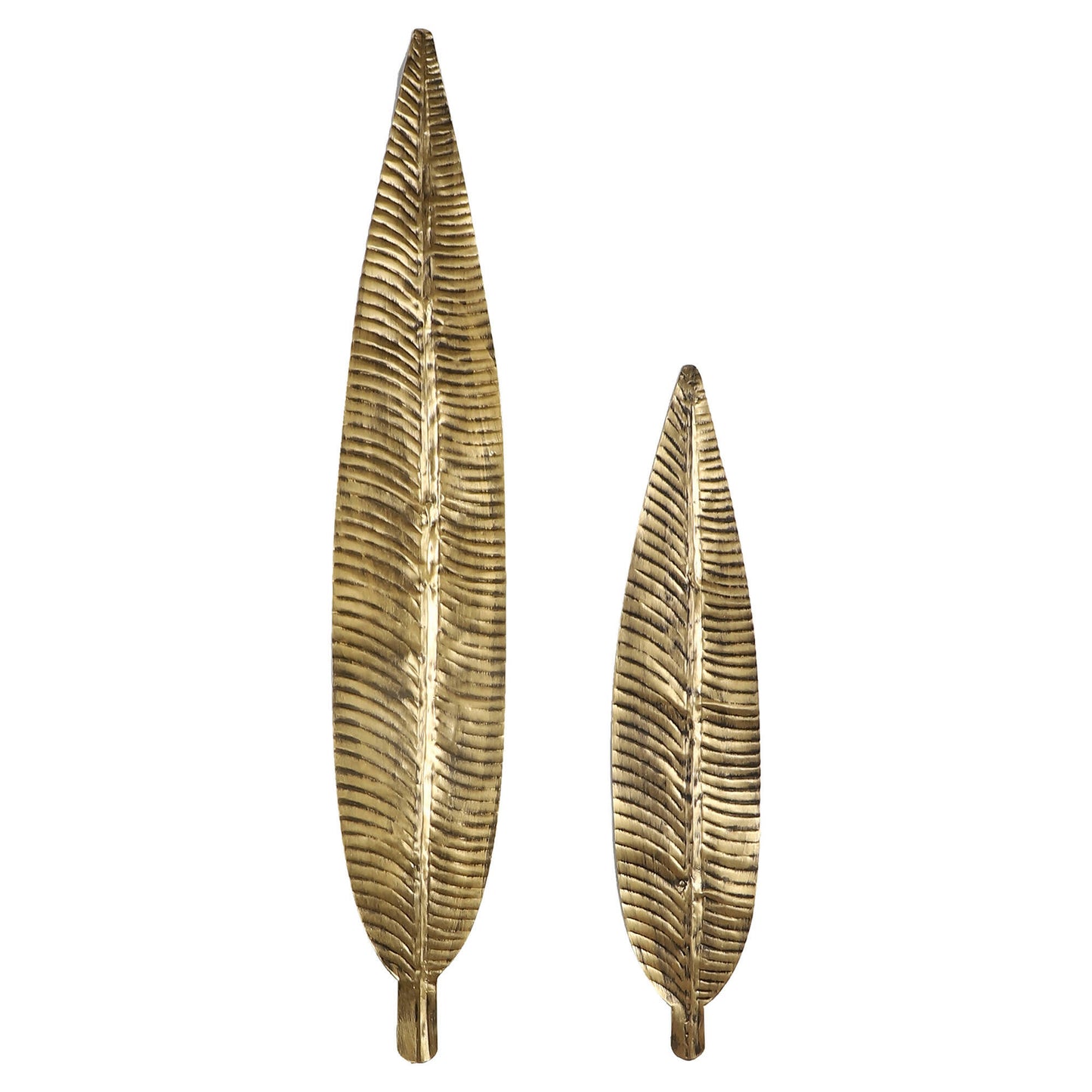 Long Antique Leaves Wall Decor Set of 2