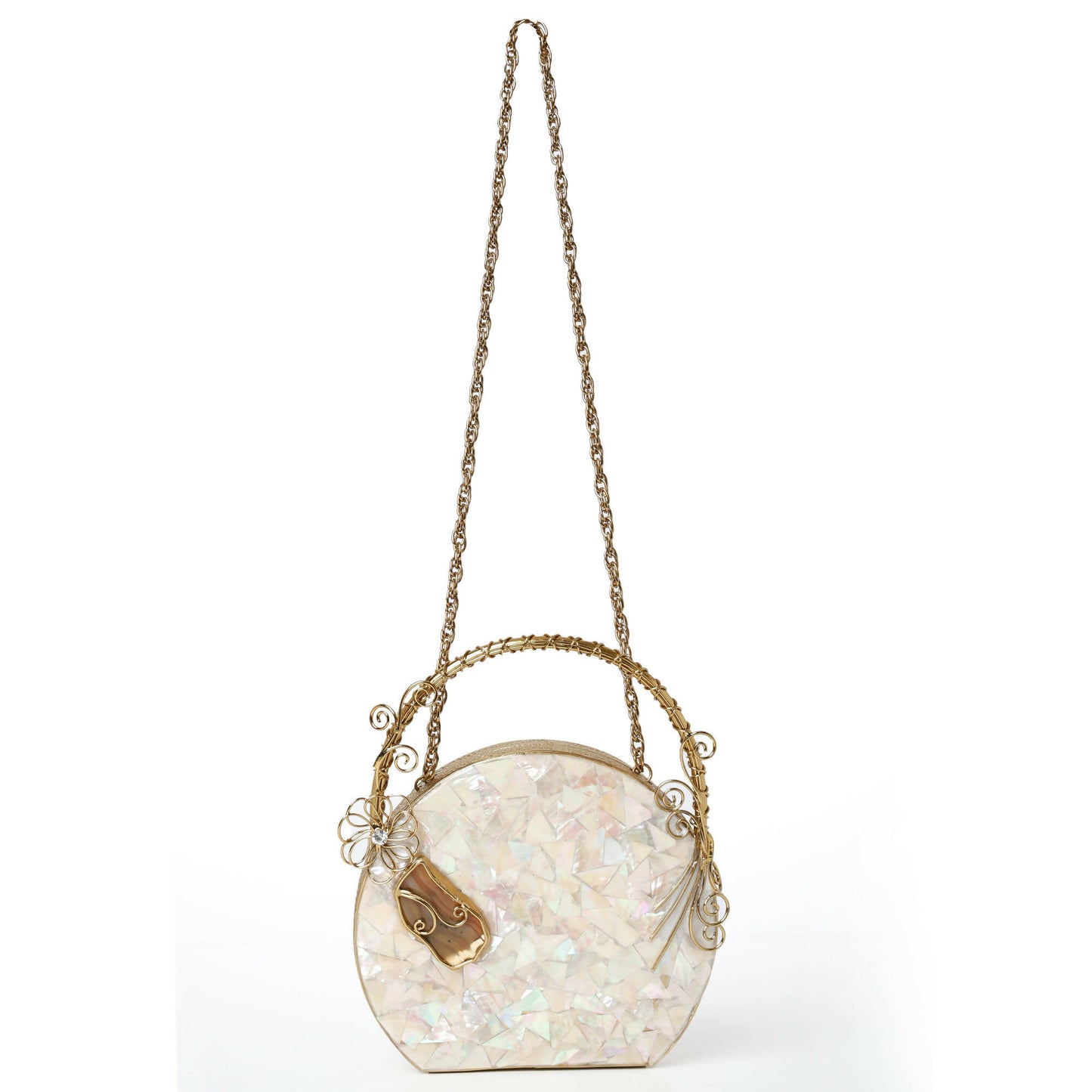 Mother of Pearl Handle Clutch Timeless Elegance