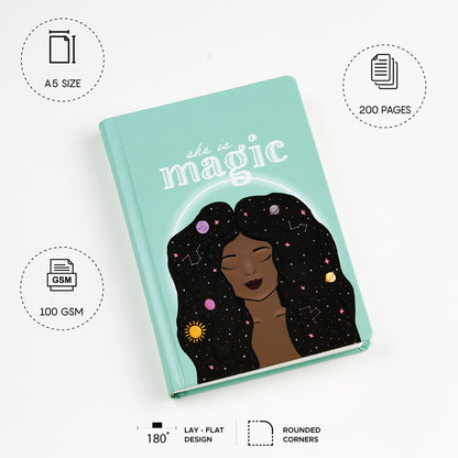 She is Magic - Designer Hard Cover Notebooks