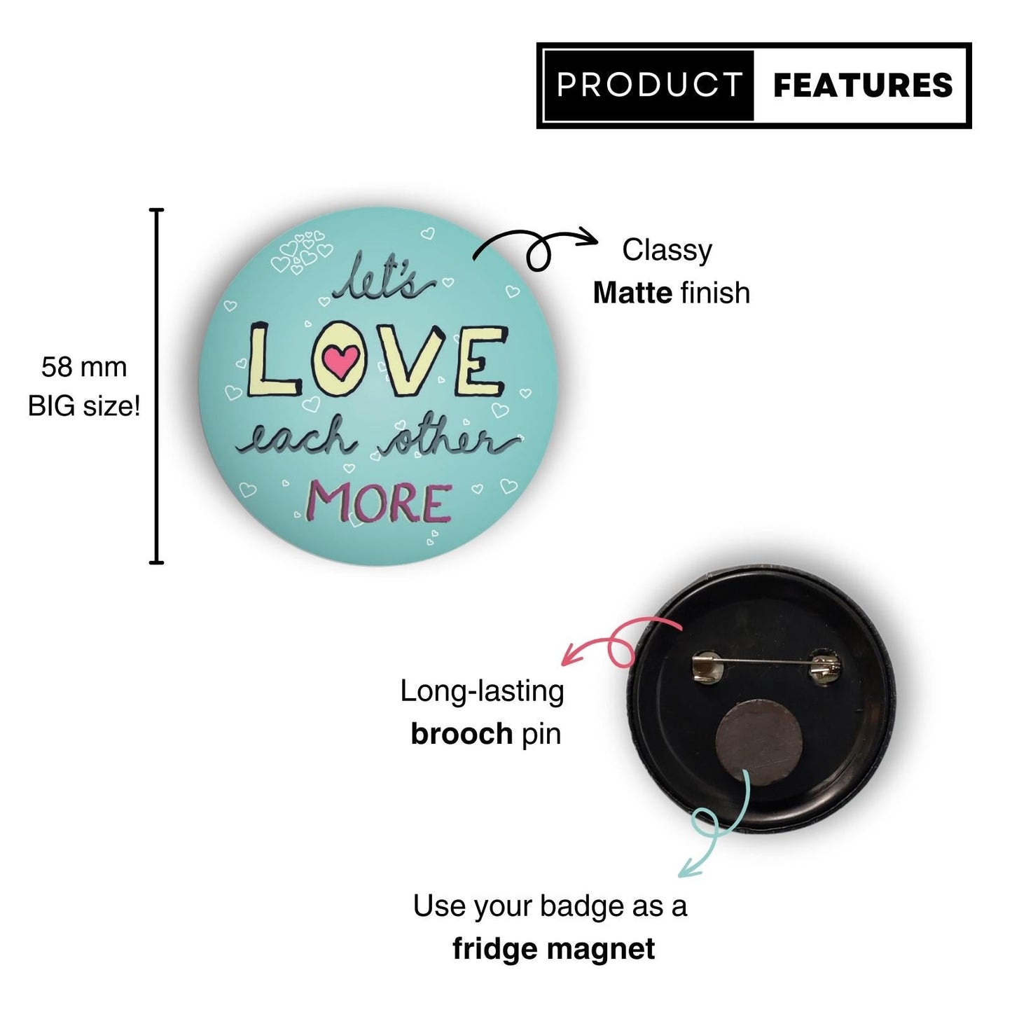 Let's LOVE more | Badge + Magnet